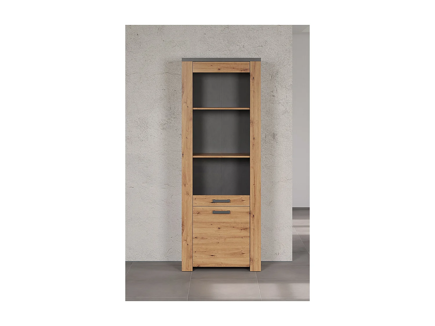 Dressoir 2 Deuren waarvan 1 van gehard glas H199 cm - Follow