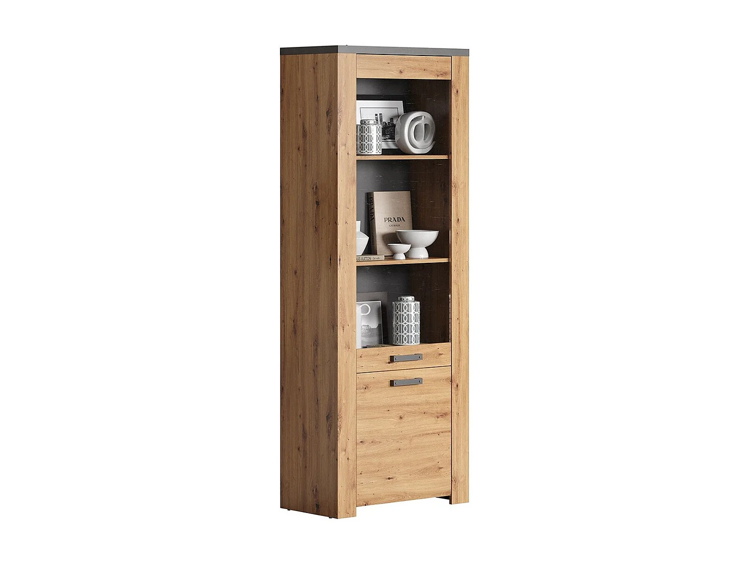 Follow Vitrinenschrank Eiche dekor.