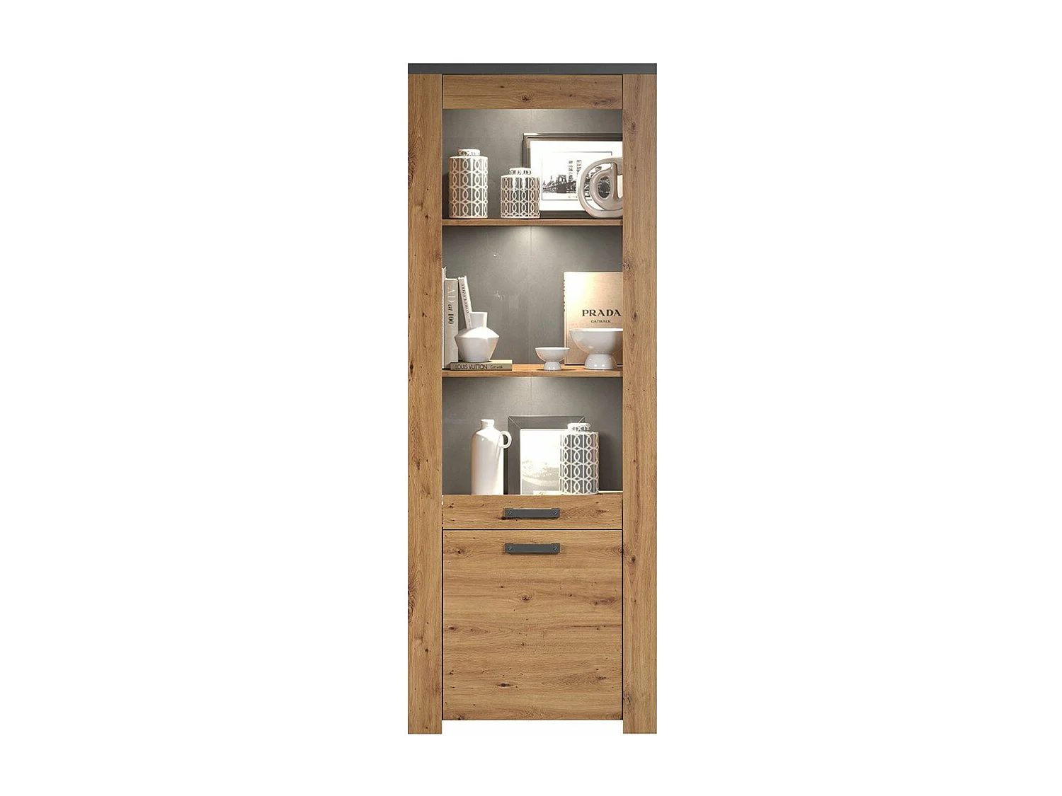 Follow Vitrinenschrank Eiche dekor.