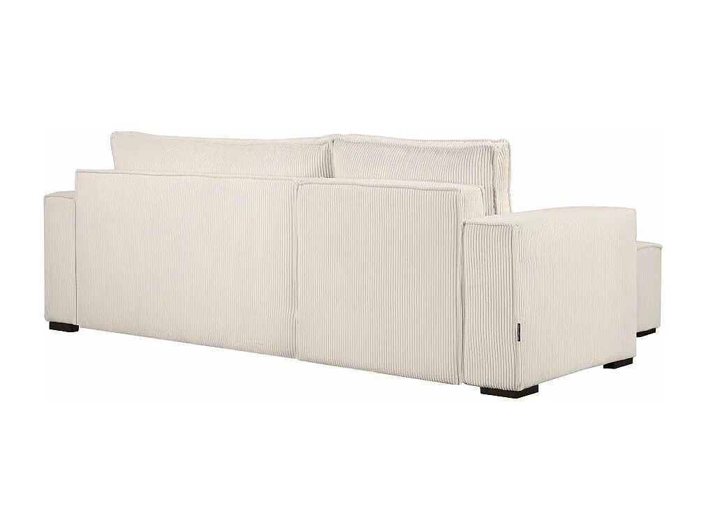 Canapé d'angle 3 places convertible réversible Clarence en velours côtelé - Beige - L248 x P161 x H90cm - Loungitude