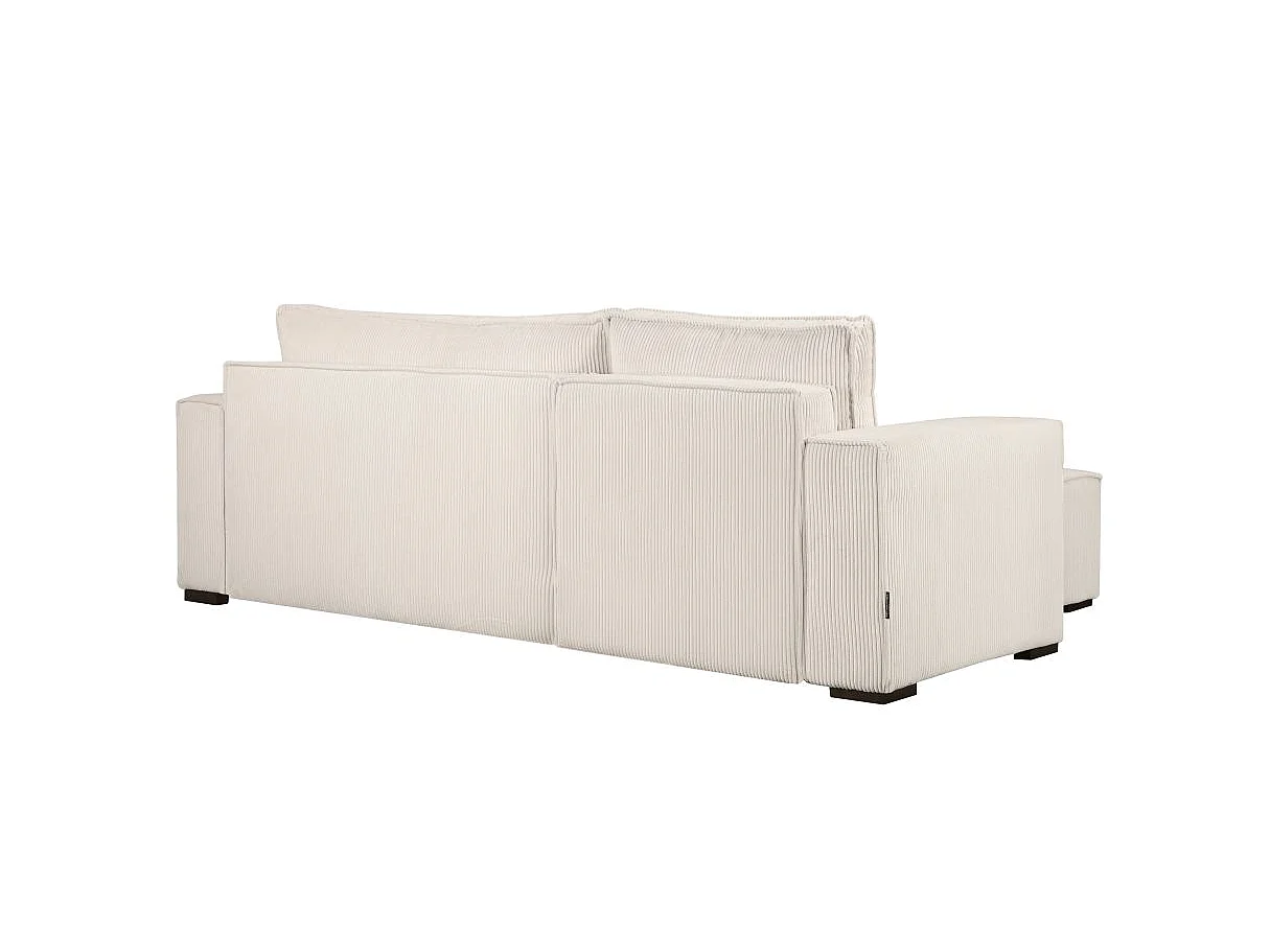 Canapé d'angle 3 places convertible réversible Clarence en velours côtelé - Beige - L248 x P161 x H90cm - Loungitude