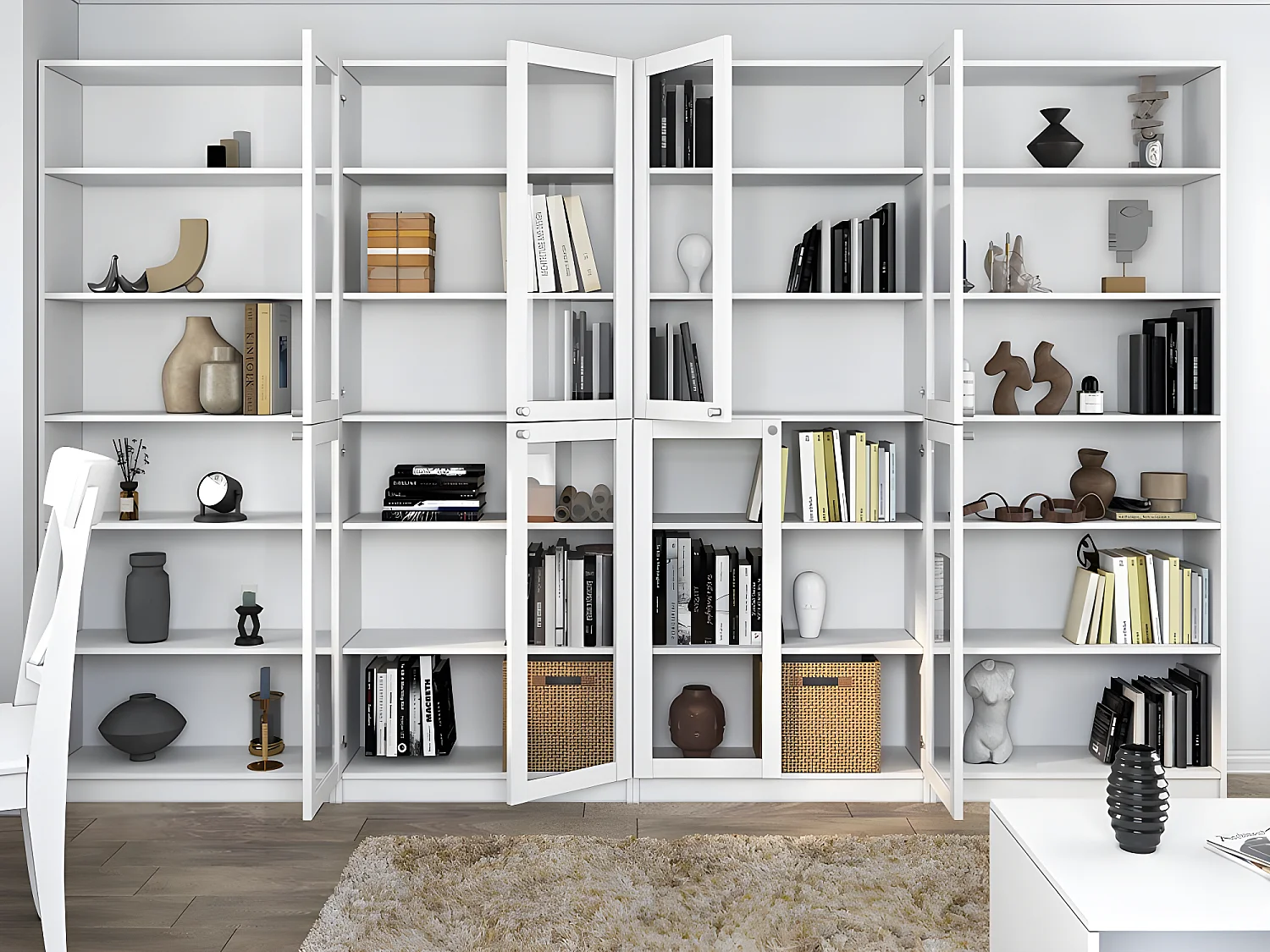 PERRY - Librería minimalista - 6 estantes - 80,5x29x200 cm - Mueble de almacenaje