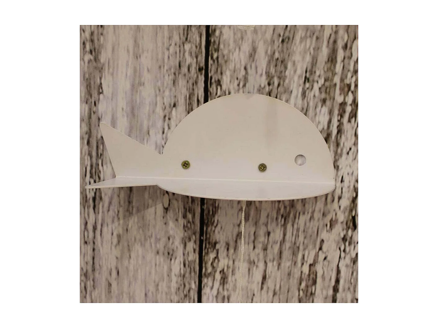 Etagère murale en métal blanc Poisson