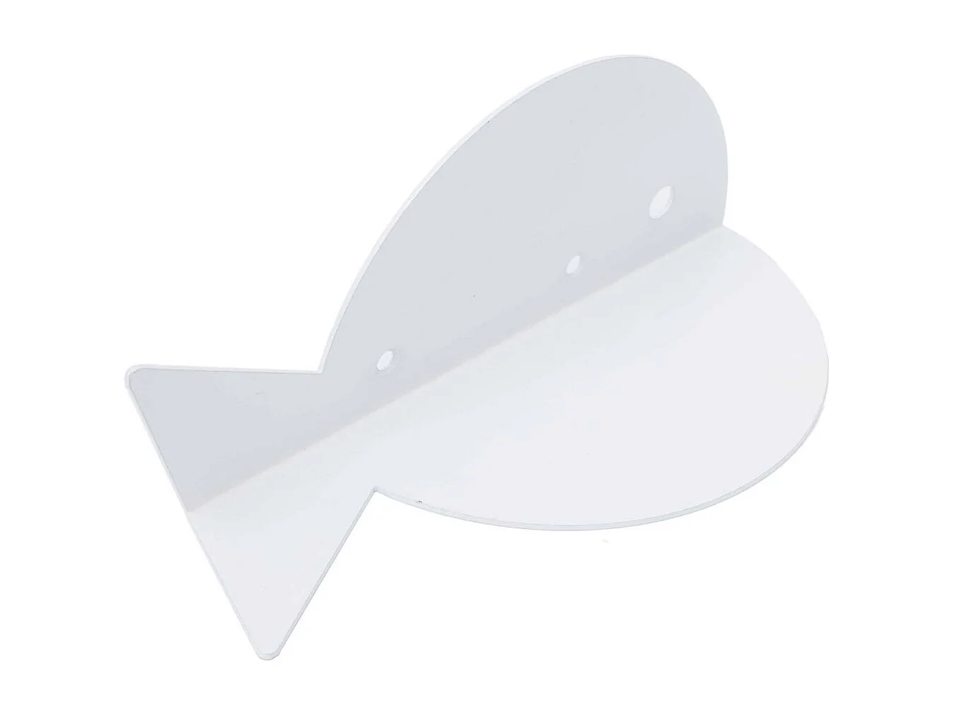 Etagère murale en métal blanc Poisson