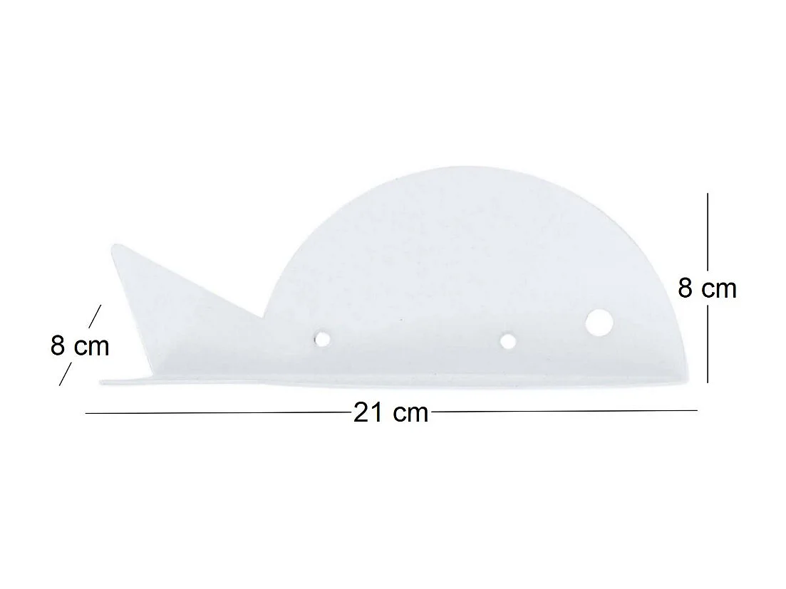Etagère murale en métal blanc Poisson