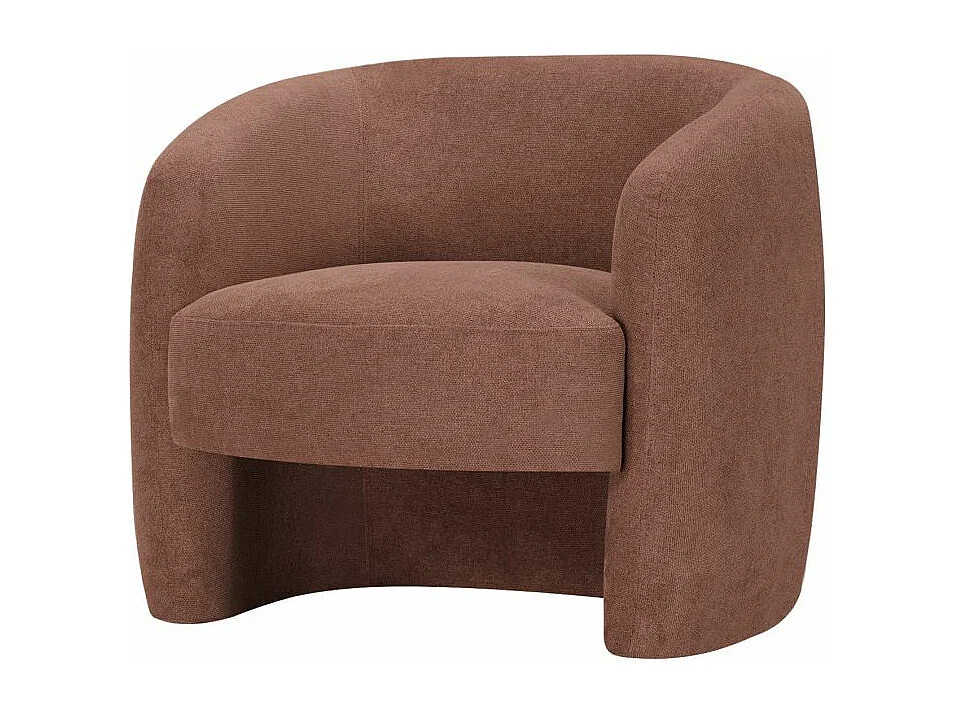 Fauteuil Louison en tissu - Terracotta - L87 x 77 x 75cm - Loungitude