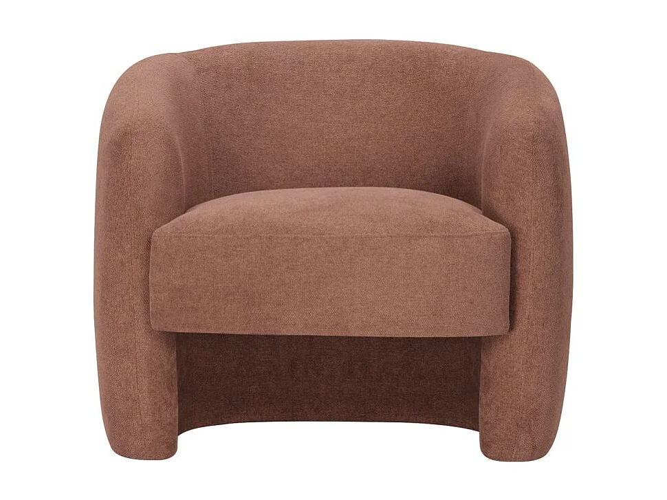 Fauteuil Louison'en tissu - Terracotta - L87 x 77 x 75cm - Loungitude