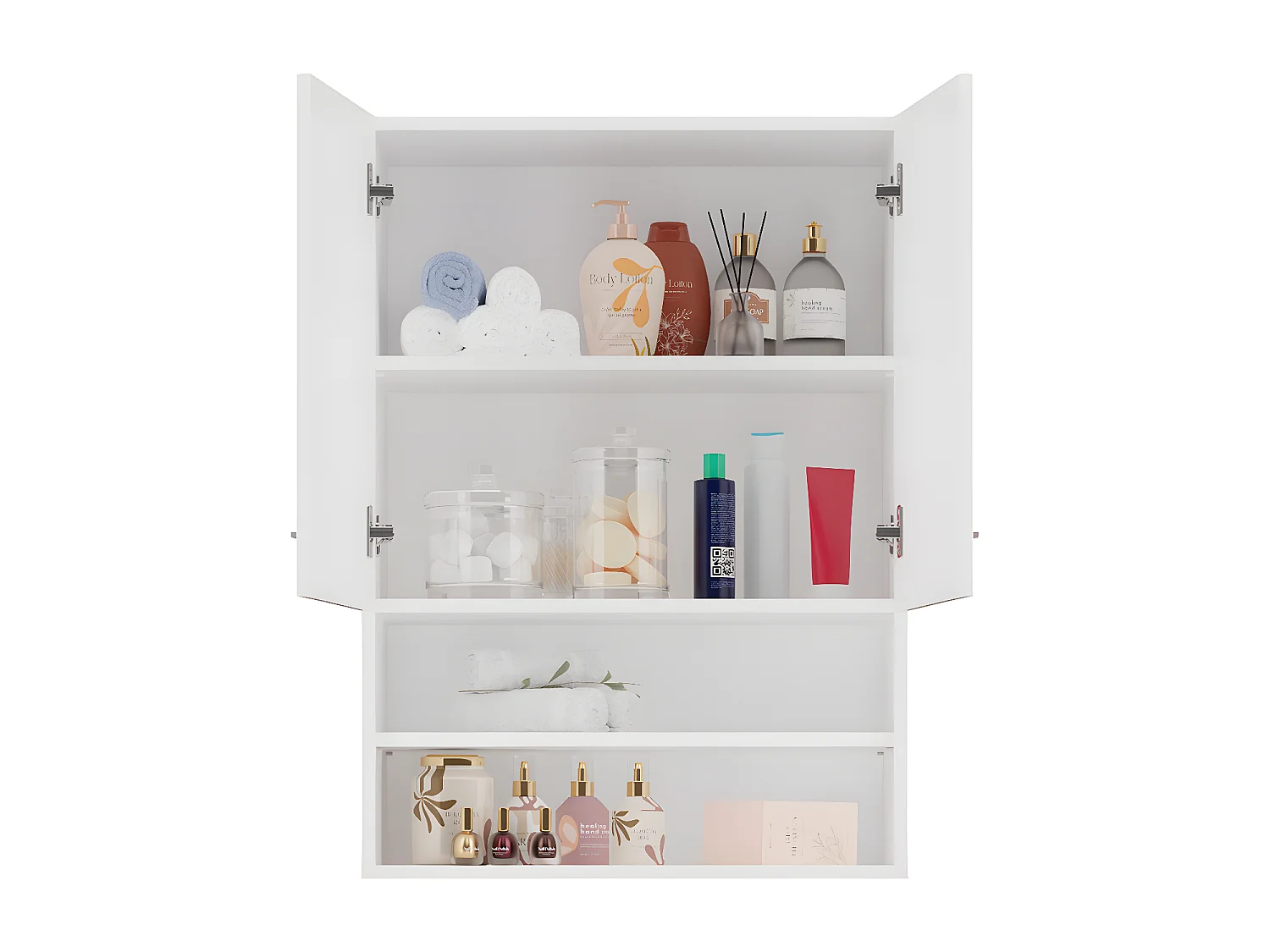 NELLIO - Armadio a specchio a parete - Armadio a muro per il bagno - 64x30x90cm - Contenitore per il bagno