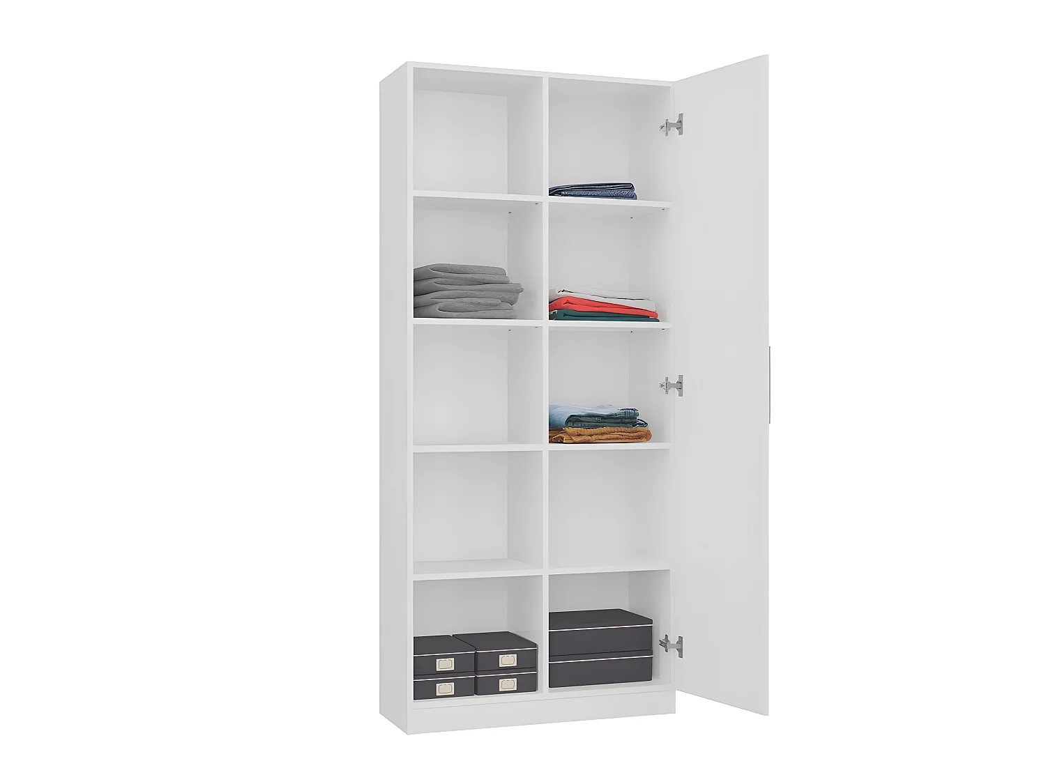 VILLME - Libreria dal design minimalista - 1 anta + 10 ripiani - 80x30x182 cm - Mobile contenitore