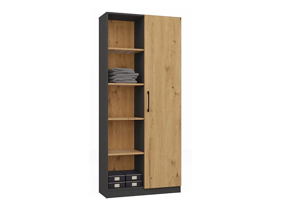 VILLME - Libreria dal design minimalista - 1 anta + 10 ripiani - 80x30x182 cm - Mobile contenitore