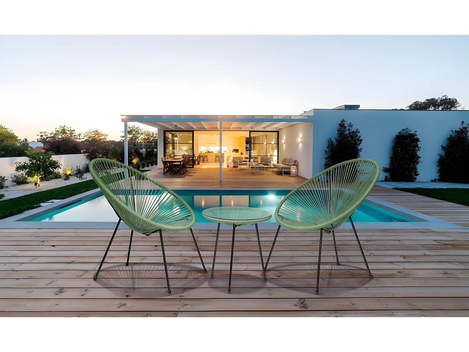 Set da giardino Acapulco "Liana" - 2 posti - Verde