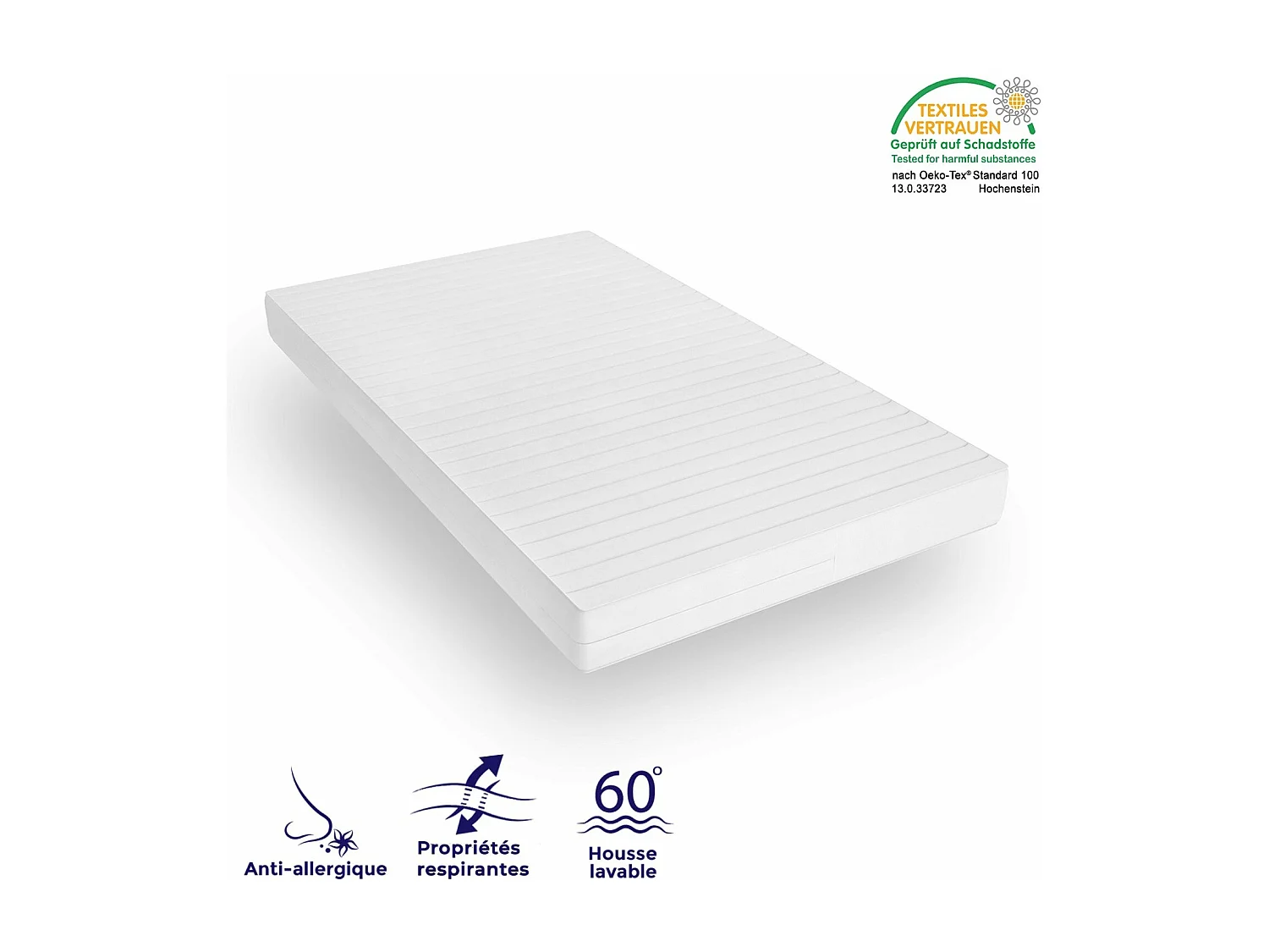 Matelas soutien ferme - Matelas 7 zones housse lavable - Matelas 140x200