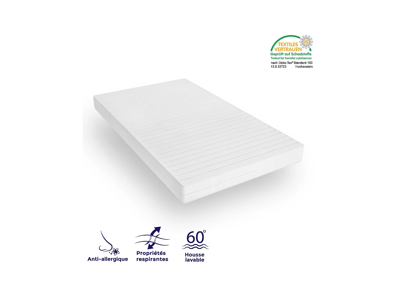 Matelas soutien ferme - Matelas 7 zones housse lavable - Matelas 70x200