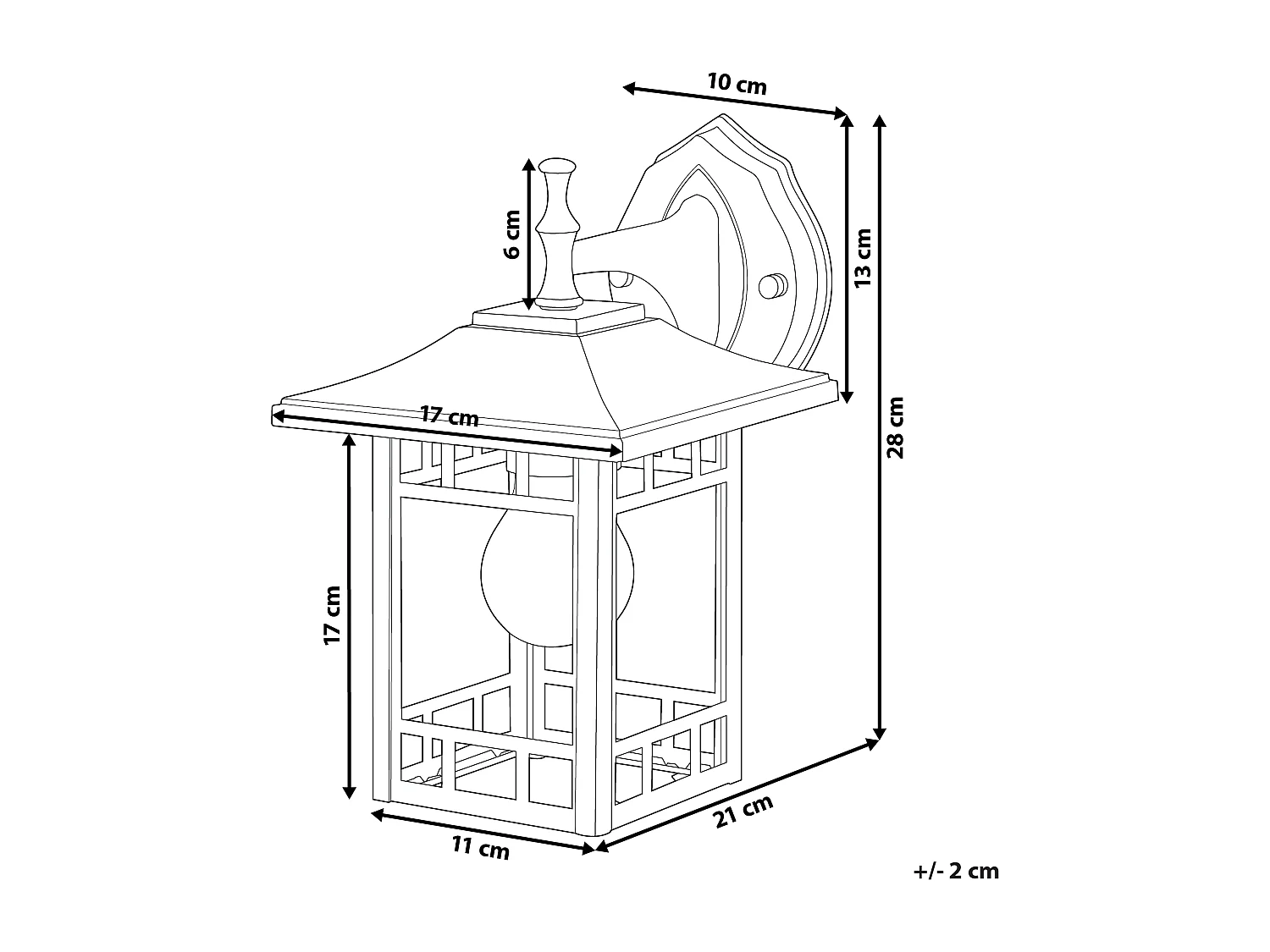 Lampe murale pour l'extérieur HERIOT Noir