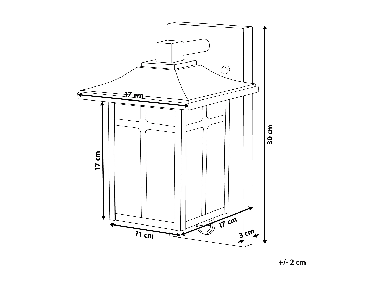 Lampa ścienna ogrodowa TEVIOT Z czujnikiem ruchu Czarny