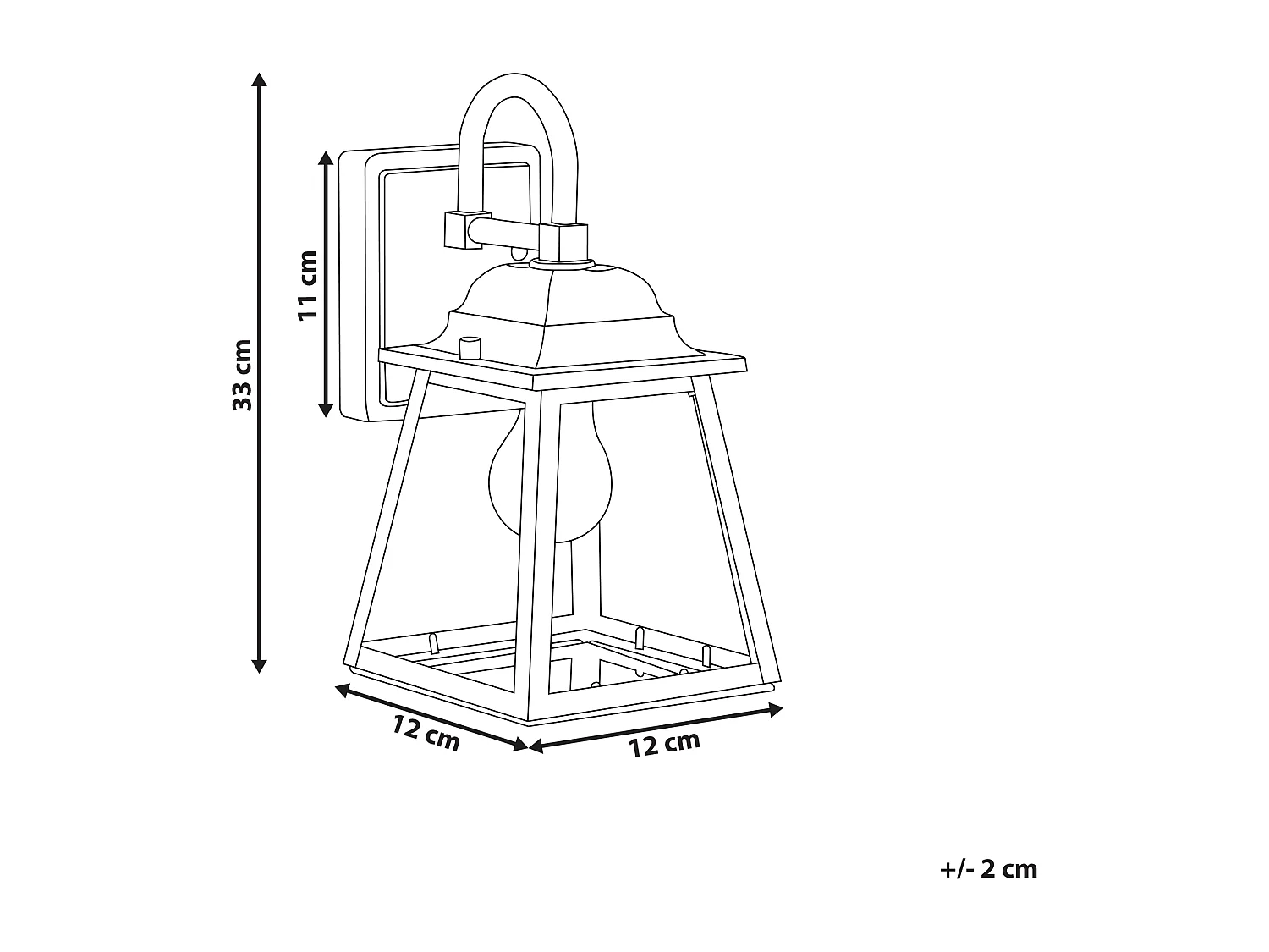 Aussenwandleuchte GARRY Schwarz