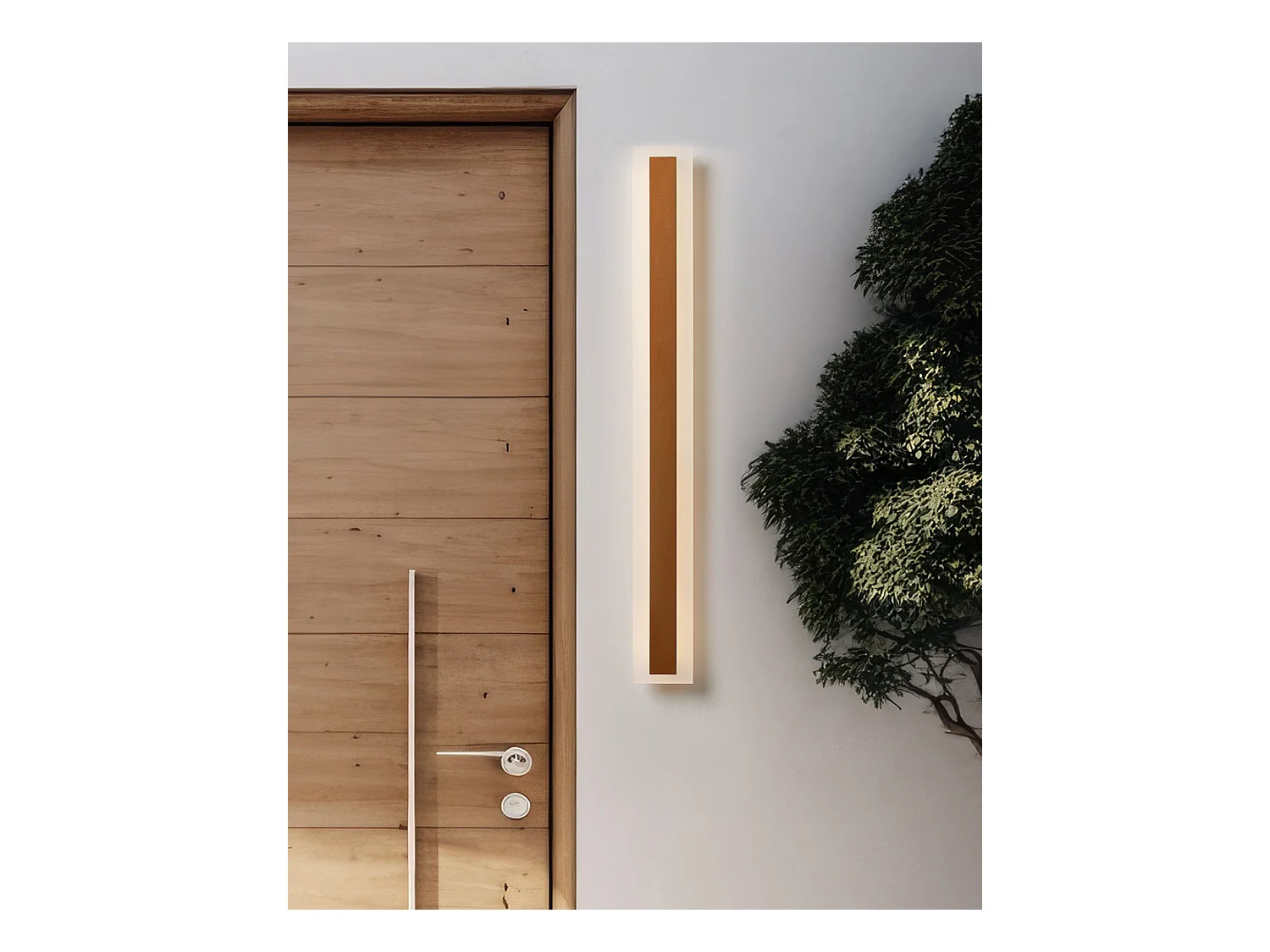 Außenwandleuchte LED Metall gold 80 cm lang rechteckig modern Rosalie