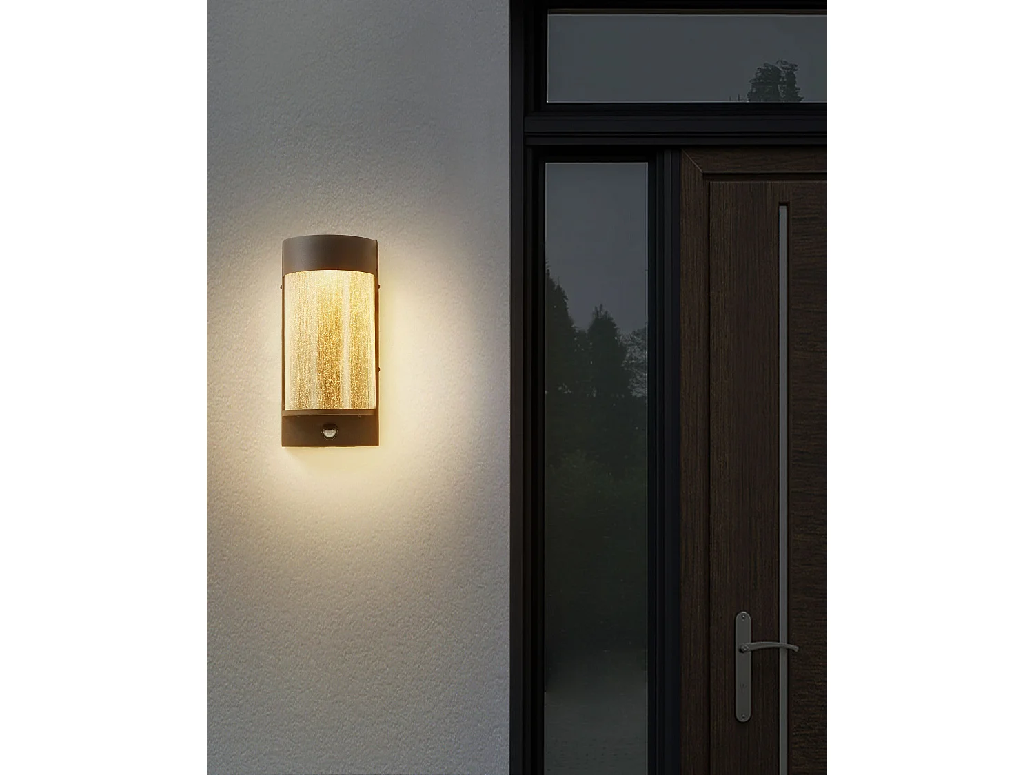 Lampe murale LED pour l'extérieur PHEPPIE Avec détecteur de mouvement Noir