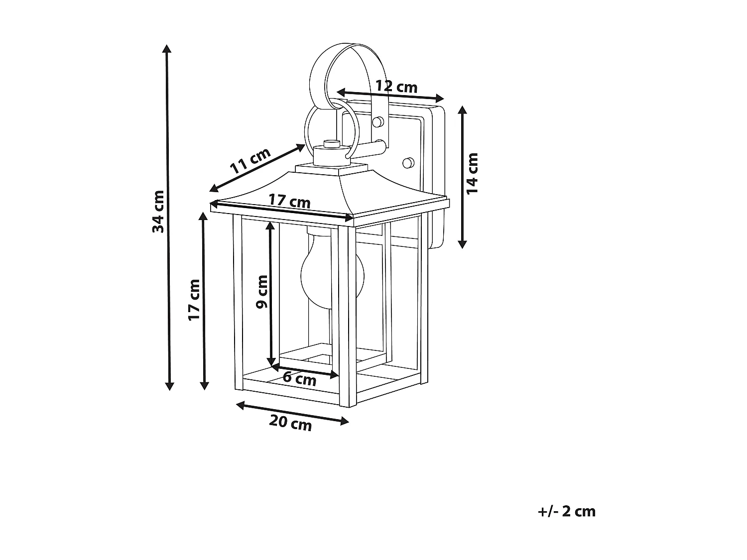 Lampe murale pour l'extérieur ALMOND Noir