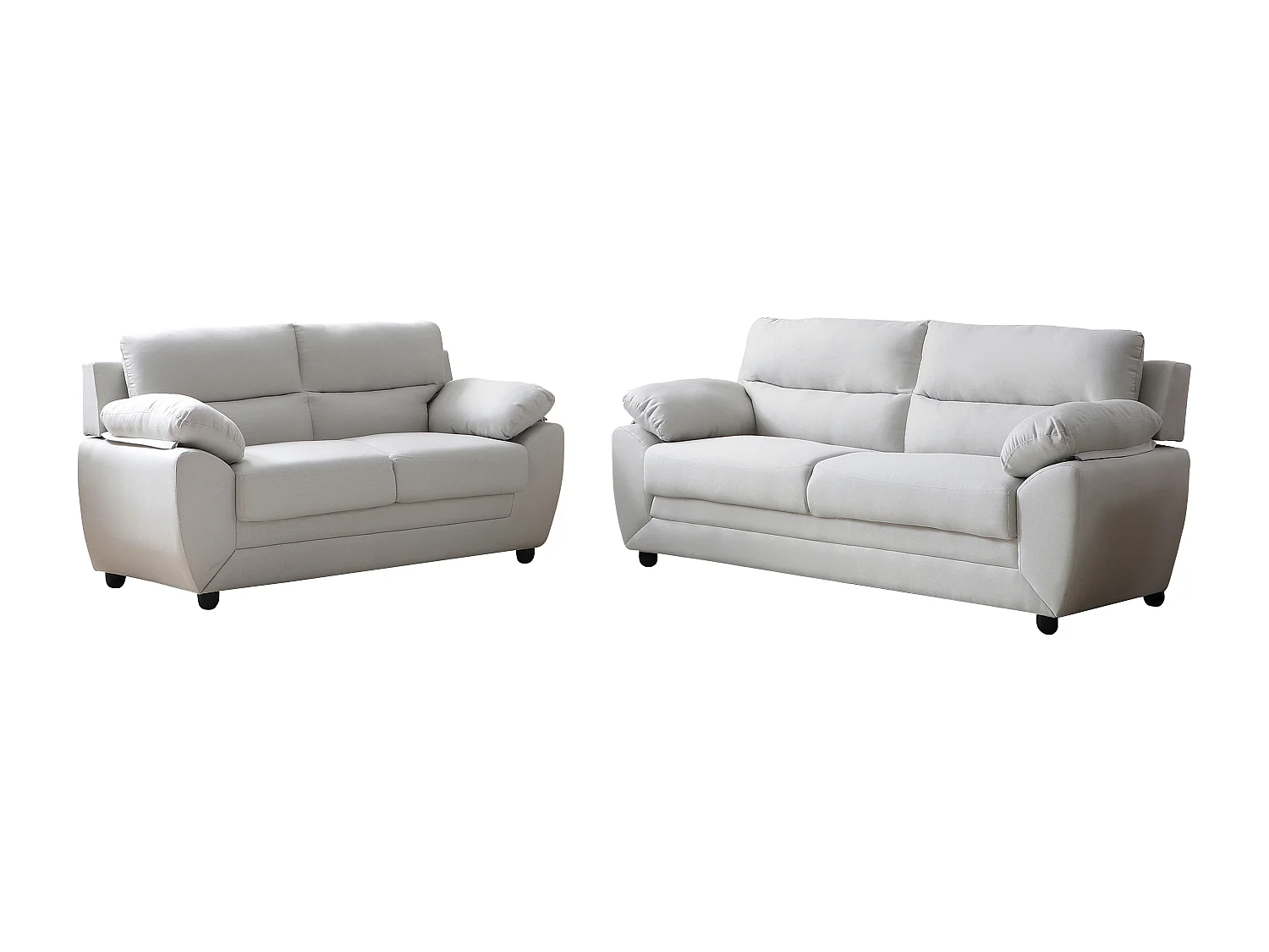 Canapé 3 places et 2 places en tissu beige MANOA