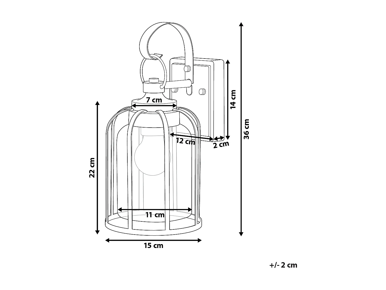 Aussenwandleuchte WOOLER Schwarz