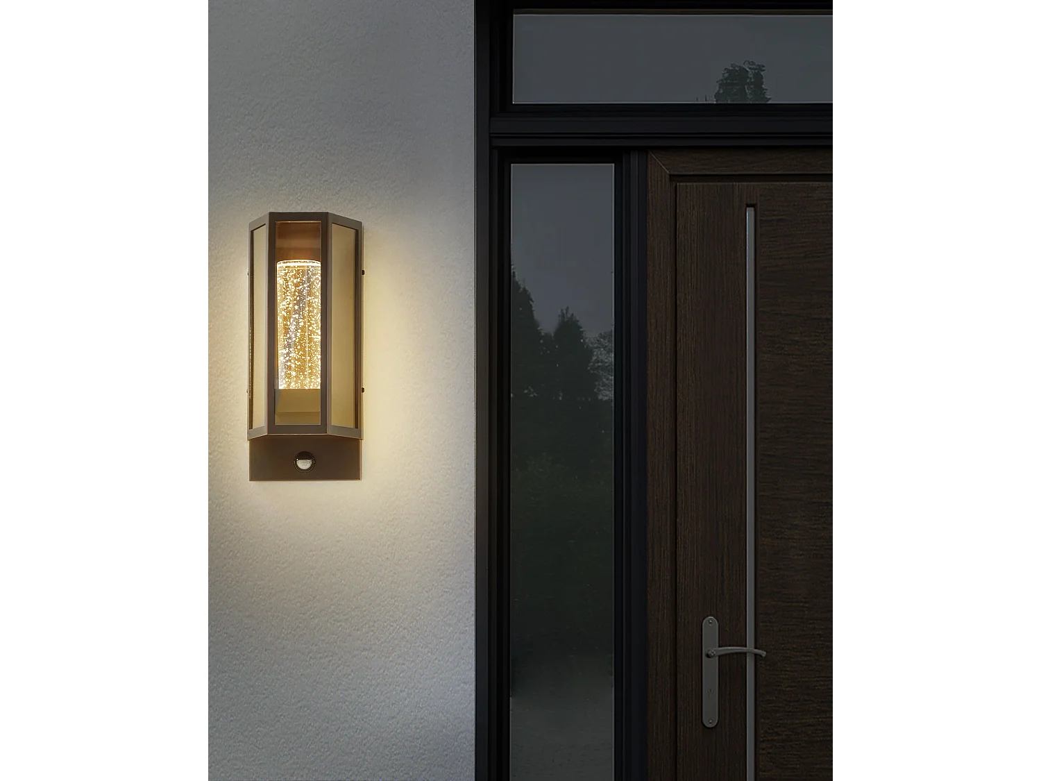 Applique a LED per esterni FRUID con sensore di movimento Marrone