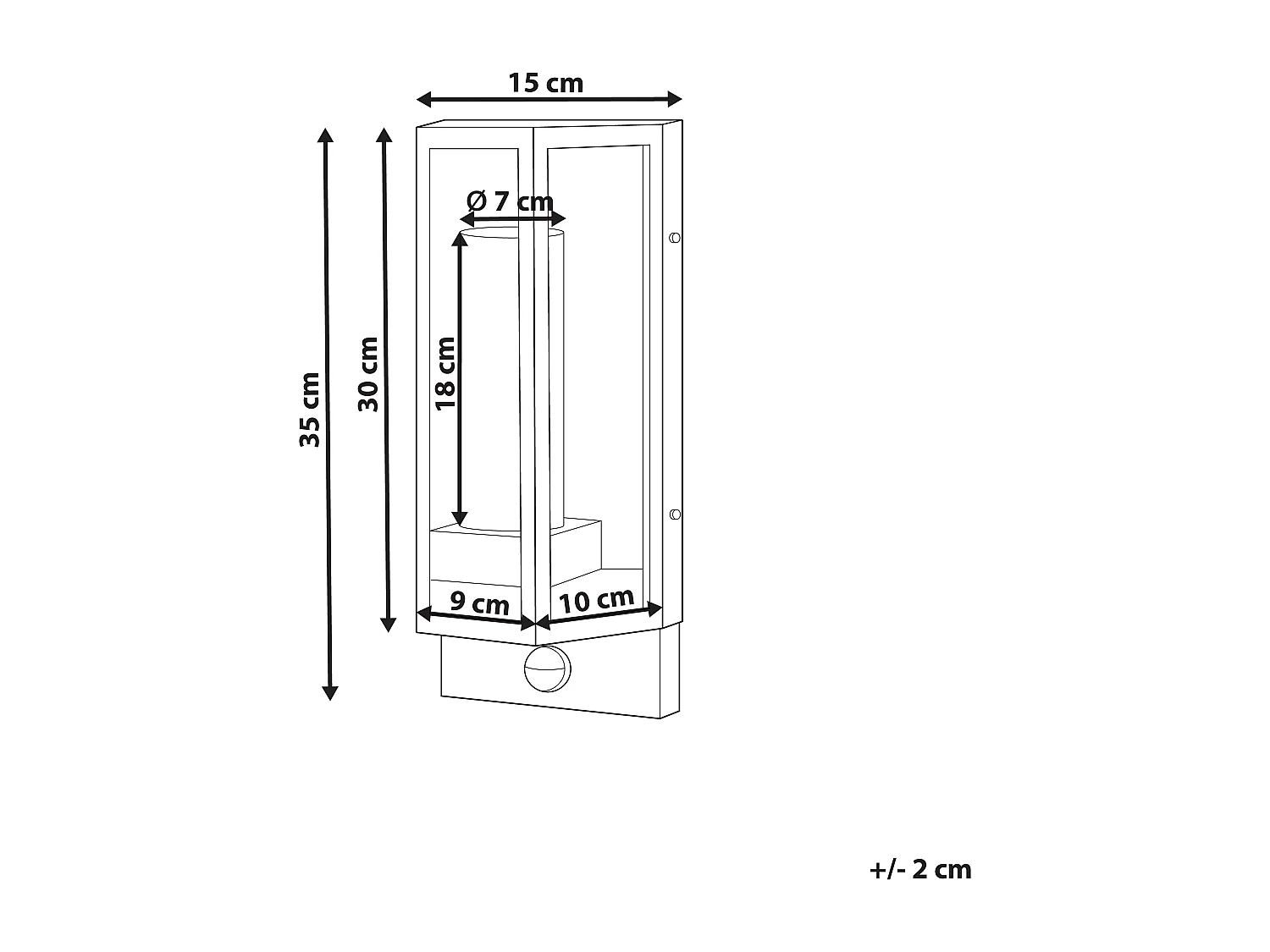 Lampe murale LED pour l'extérieur FRUID Avec détecteur de mouvement Marron