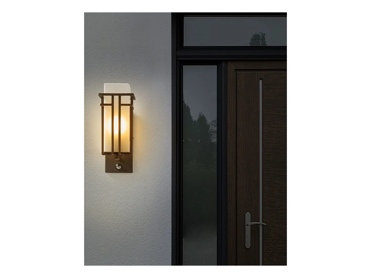 Lampe murale pour l'extérieur COWIE 28 cm Avec détecteur de mouvement Noir