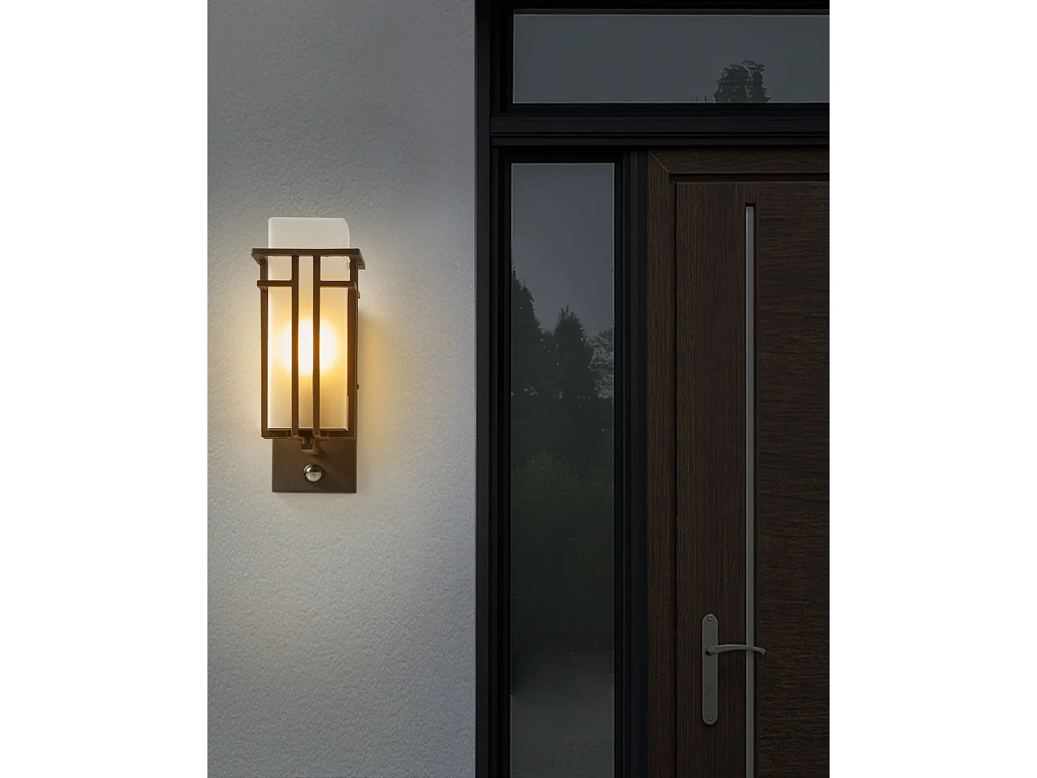 Applique a per esterni COWIE 28 cm con sensore di movimento Nero