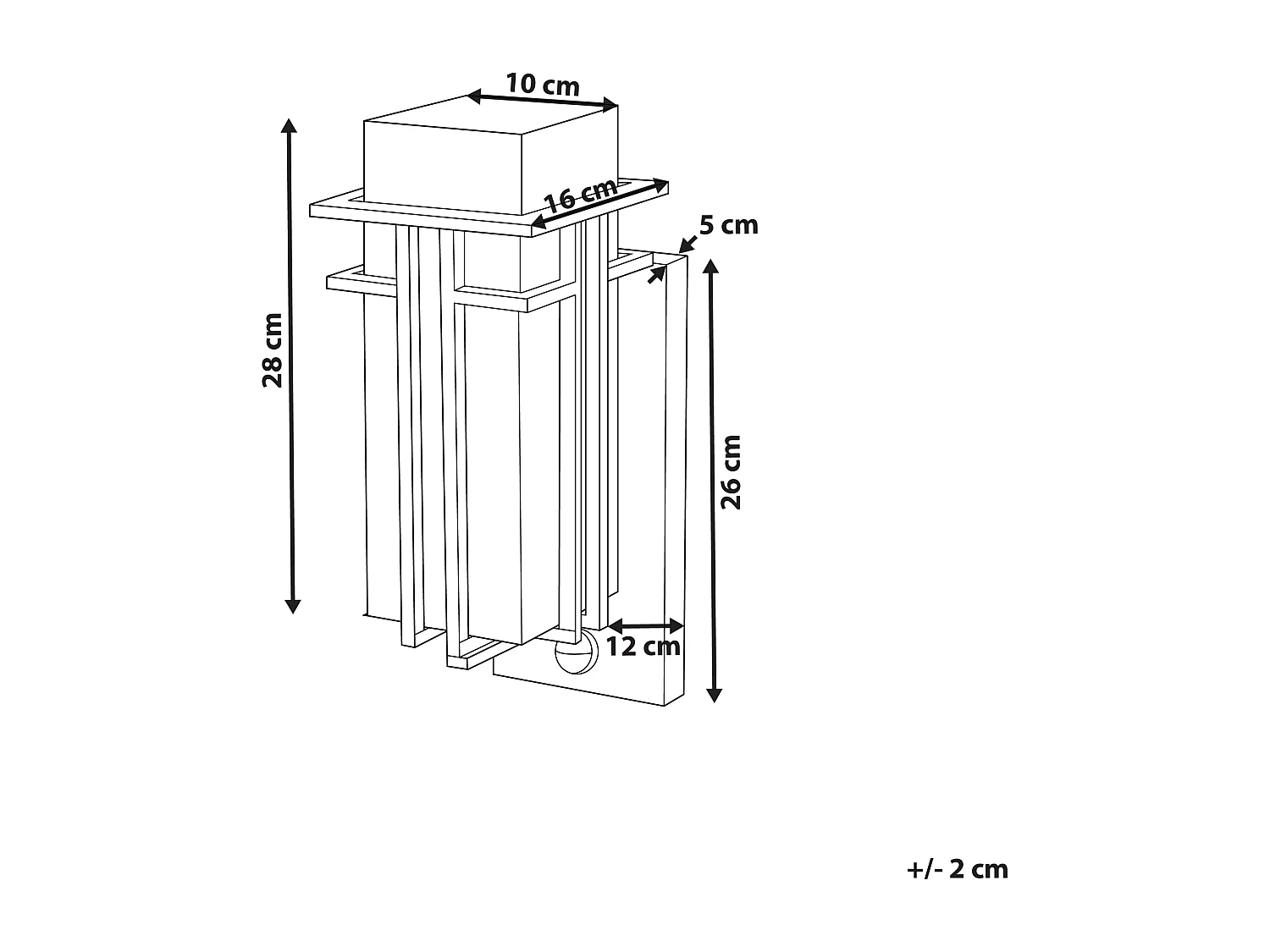 Applique a per esterni COWIE 28 cm con sensore di movimento Nero