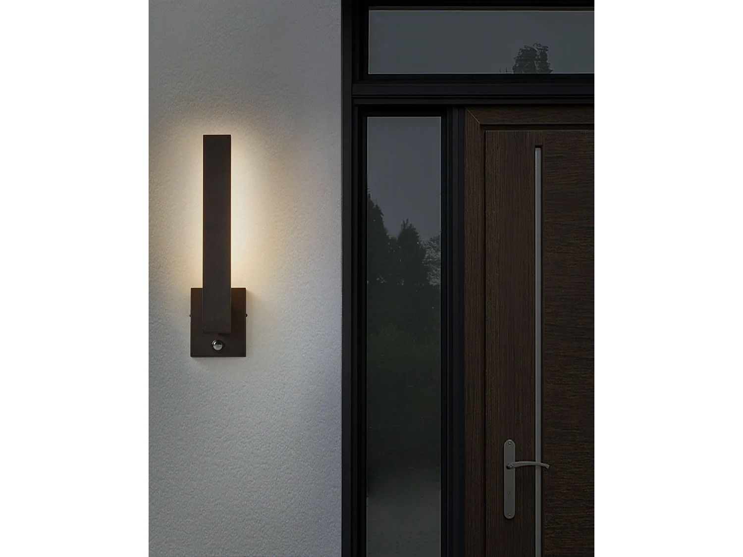 Lampa ścienna ogrodowa LED TUMMEL Z czujnikiem ruchu Czarny