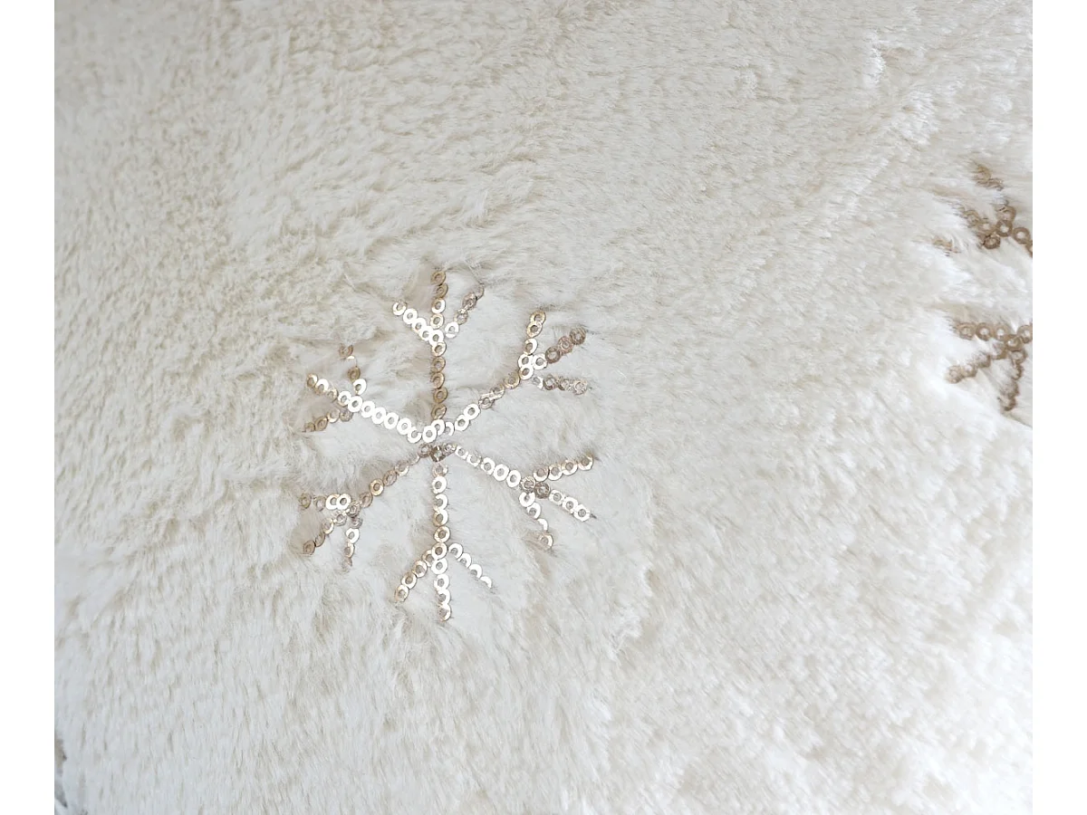 Couverture + coussin décoratif Neige (2 pièces)