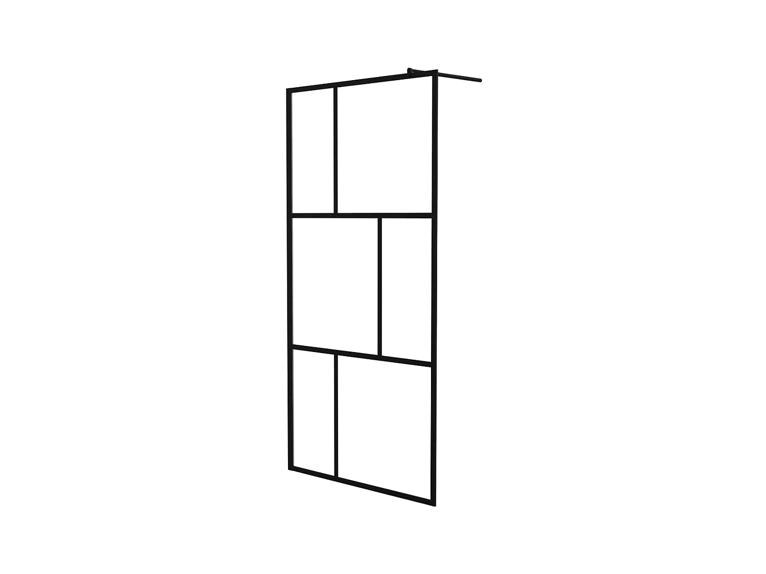 Mampara de ducha accesible con vidrio templado negro 100x195 cm ES66438