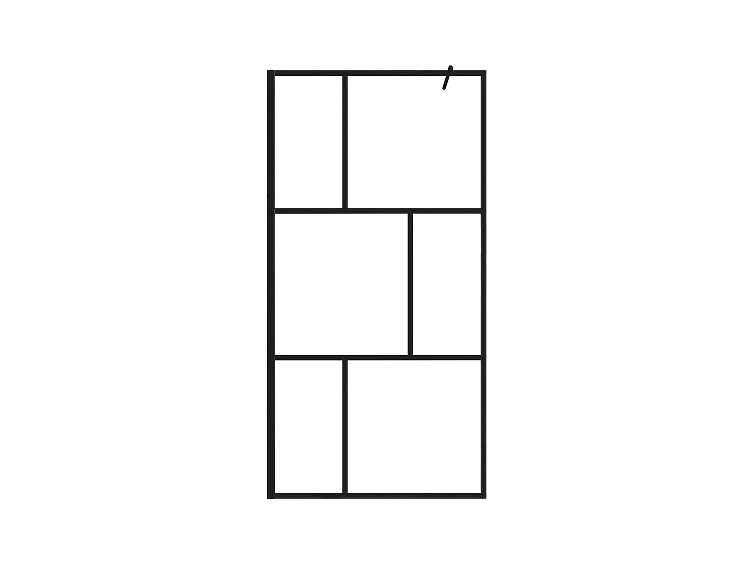 Mampara de ducha accesible con vidrio templado negro 100x195 cm ES66438