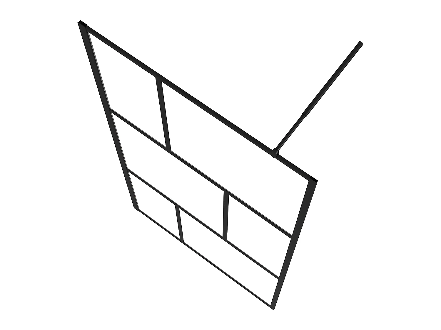 Mampara de ducha accesible con vidrio templado negro 100x195 cm ES66438