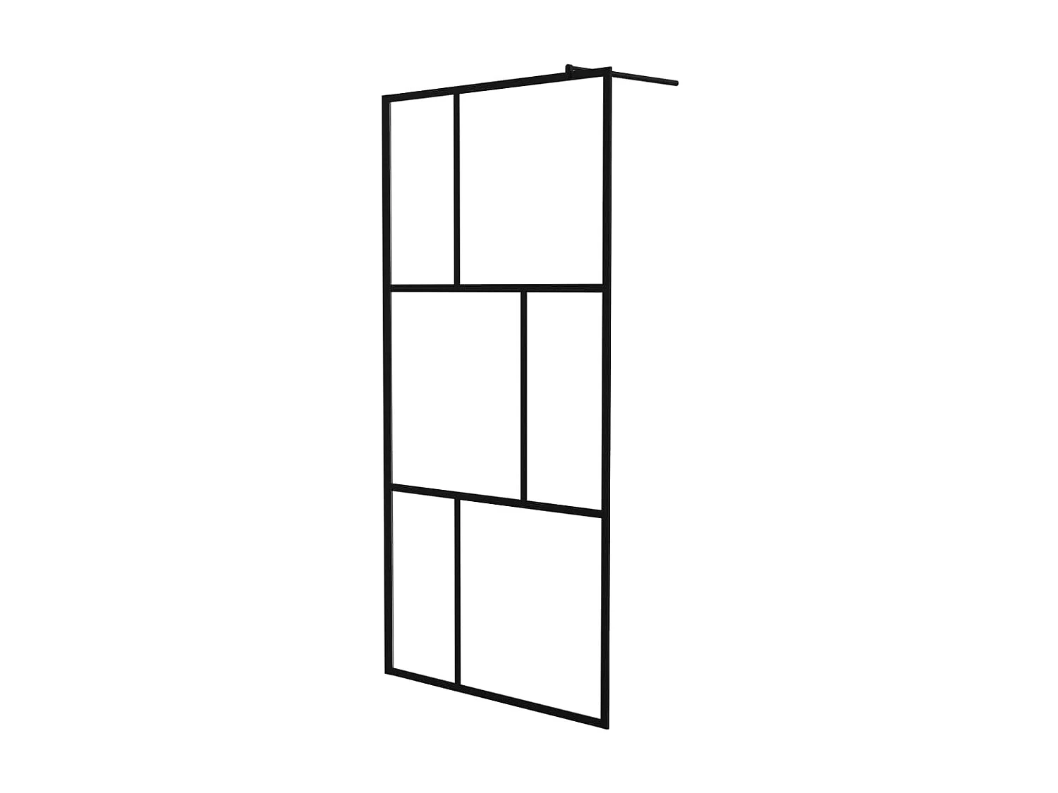 Divisória de chuveiro vidro temperado 100x195 cm preto PT868432