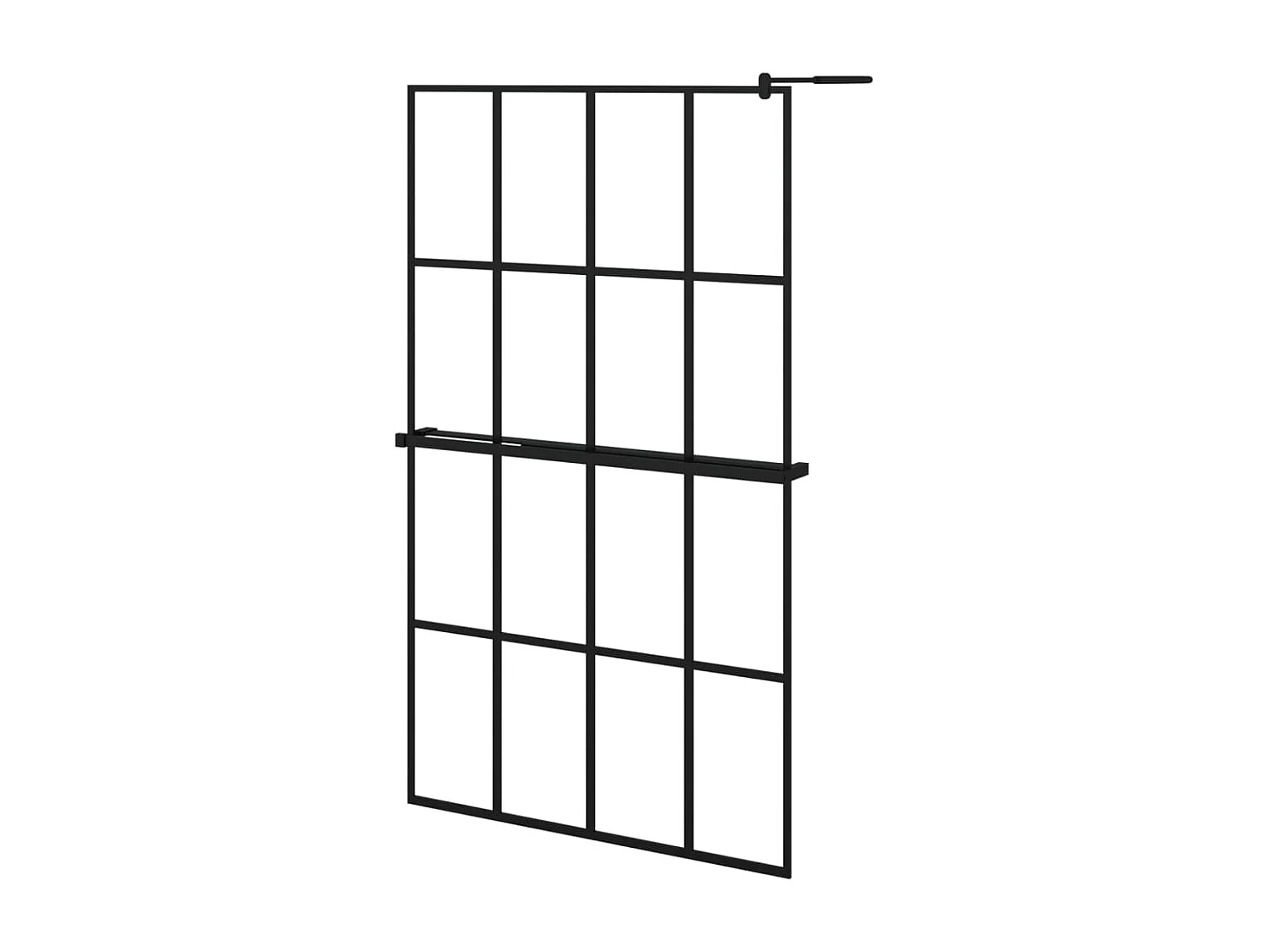 Paroi de douche avec étagère Noir 118x190cm Verre ESG&Aluminium WVGQ6547