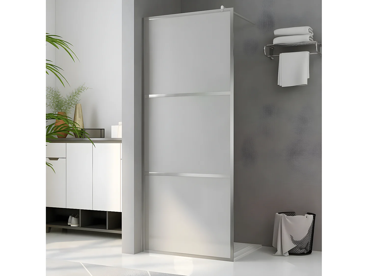 Paroi de douche à l'italienne à verre ESG dépoli 80x195 cm WVGQ8462