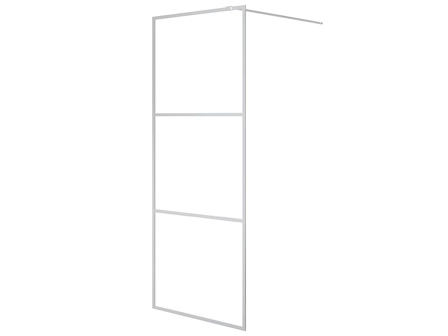 Mampara de ducha vidrio ESG transparente plateado 80x195 cm ES66372