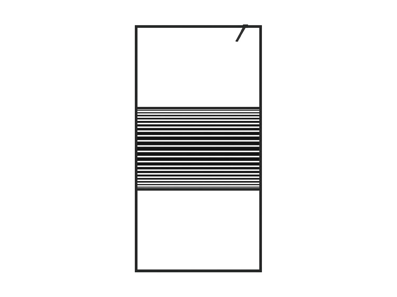 Mampara de ducha vidrio ESG transparente negro 100x195 cm ES66357