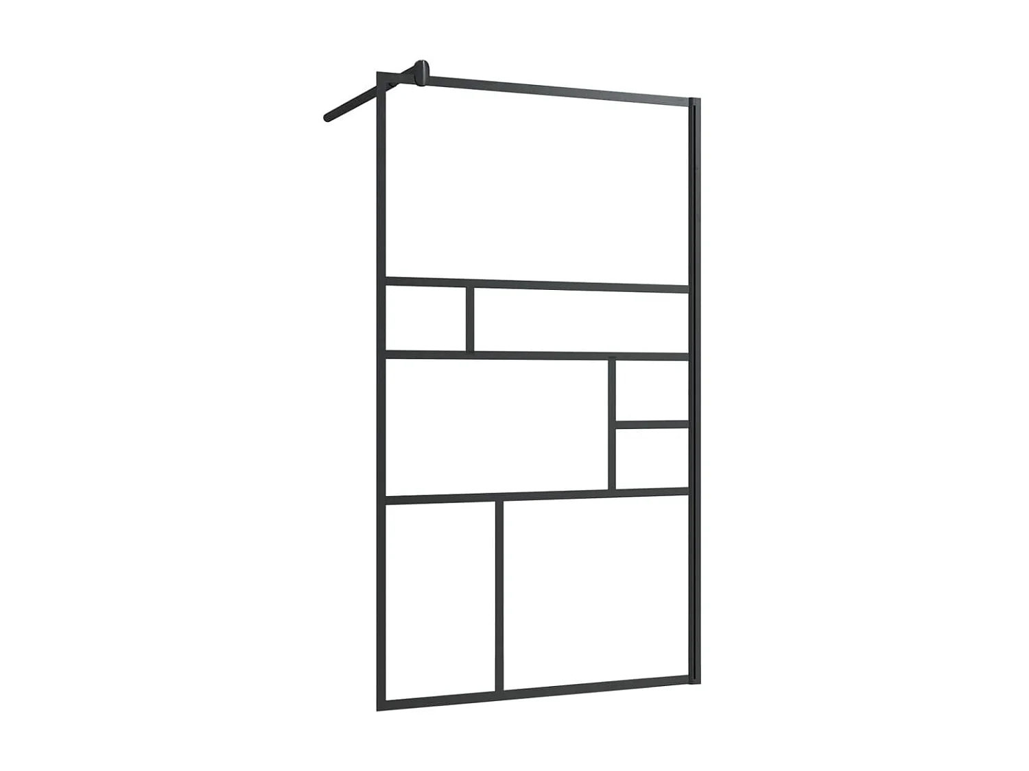 Mampara ducha accesible vidrio ESG transparente negro 90x195 cm ES66424