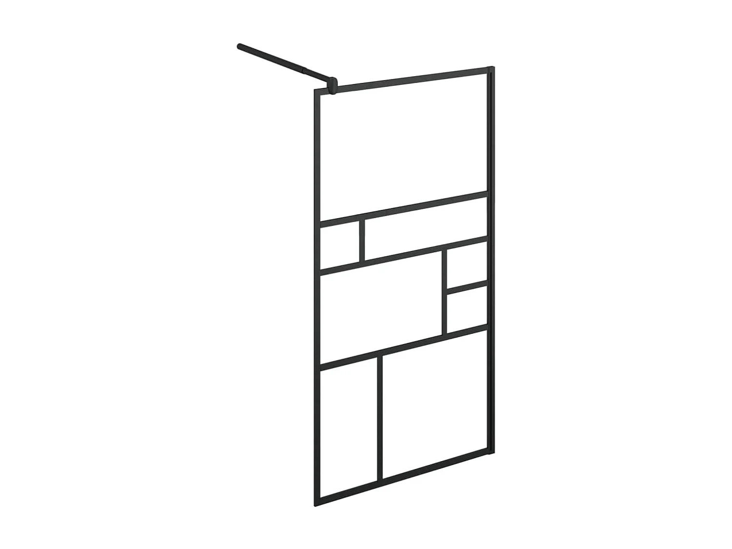 Mampara ducha accesible vidrio ESG transparente negro 90x195 cm ES66424