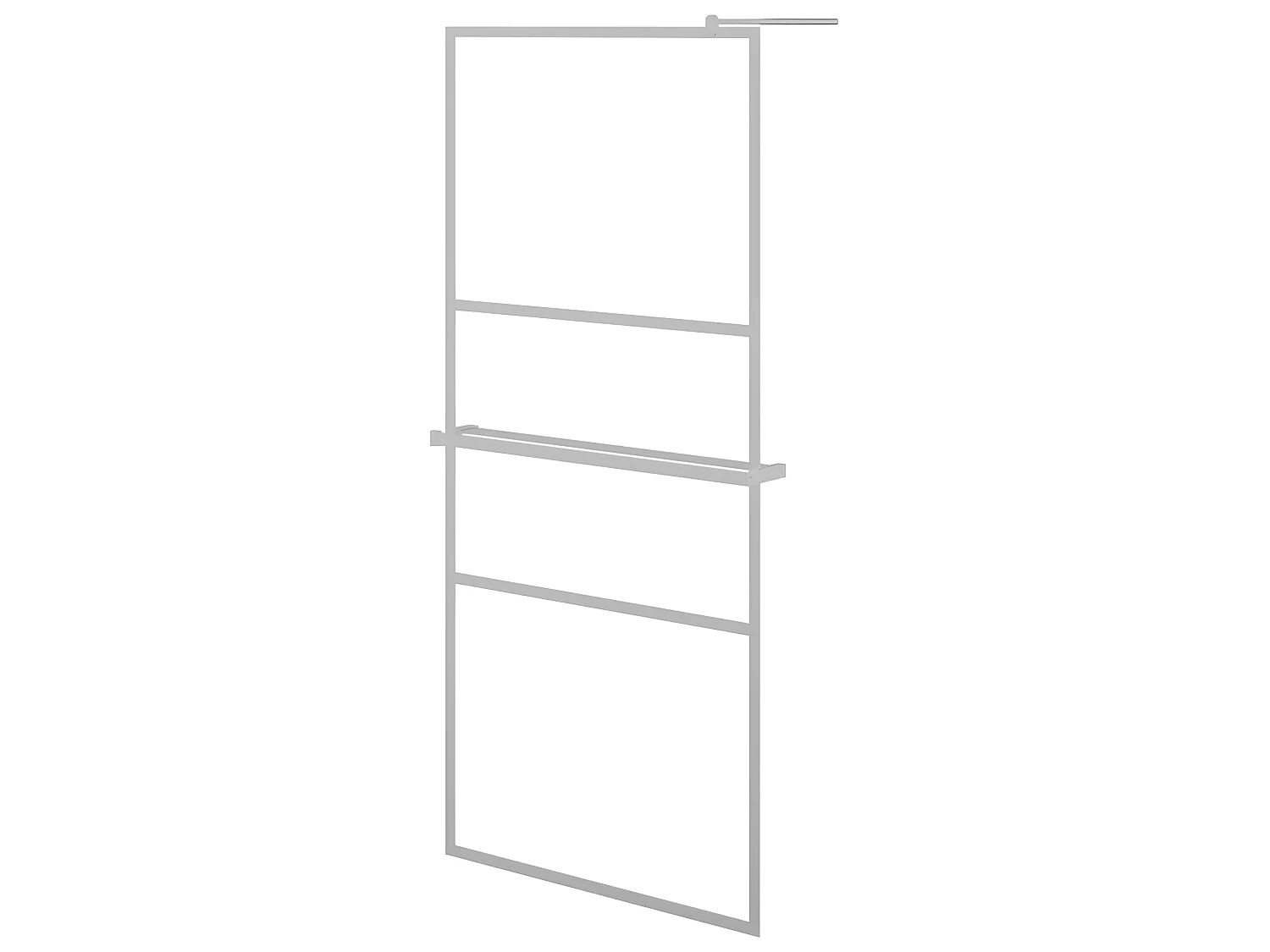 Mampara ducha con estante vidrio ESG y aluminio cromo 100x195cm ES66402