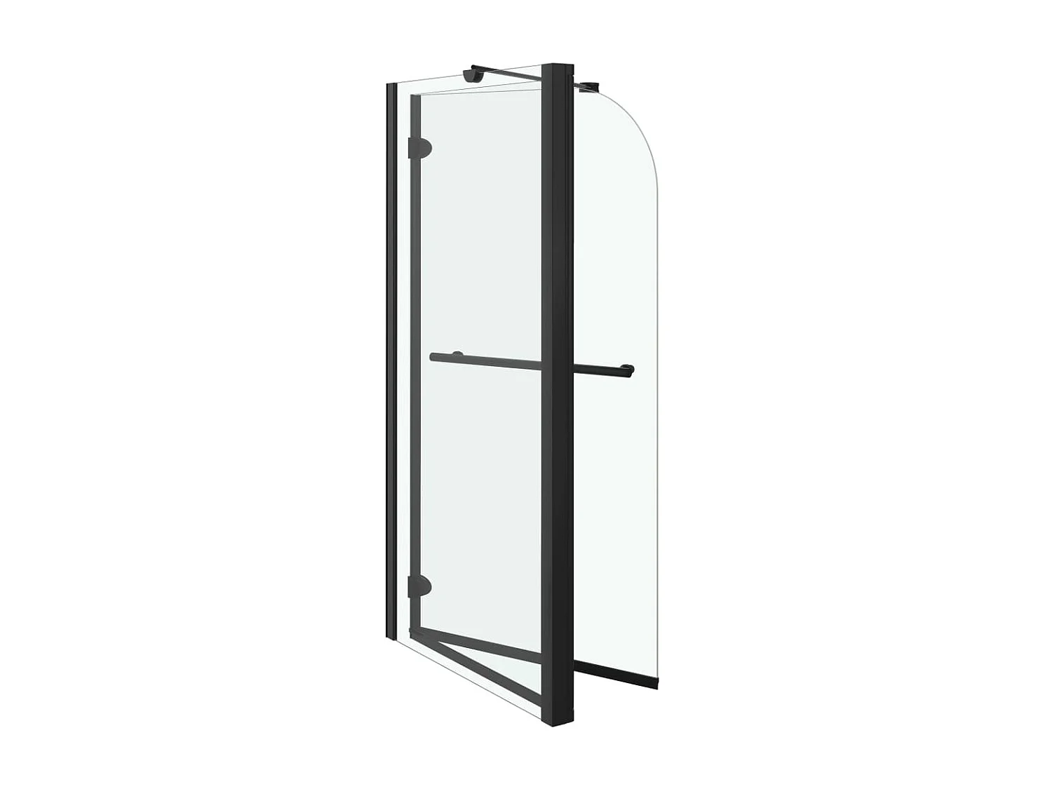 Paroi de douche pliante ESG 120x68x130 cm noir WVGQ6568