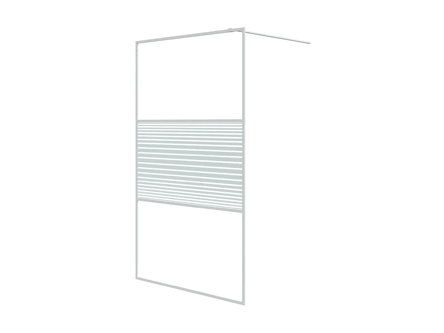 Divisória de chuveiro branco 115x195 cm vidro ESG transparente PT216140