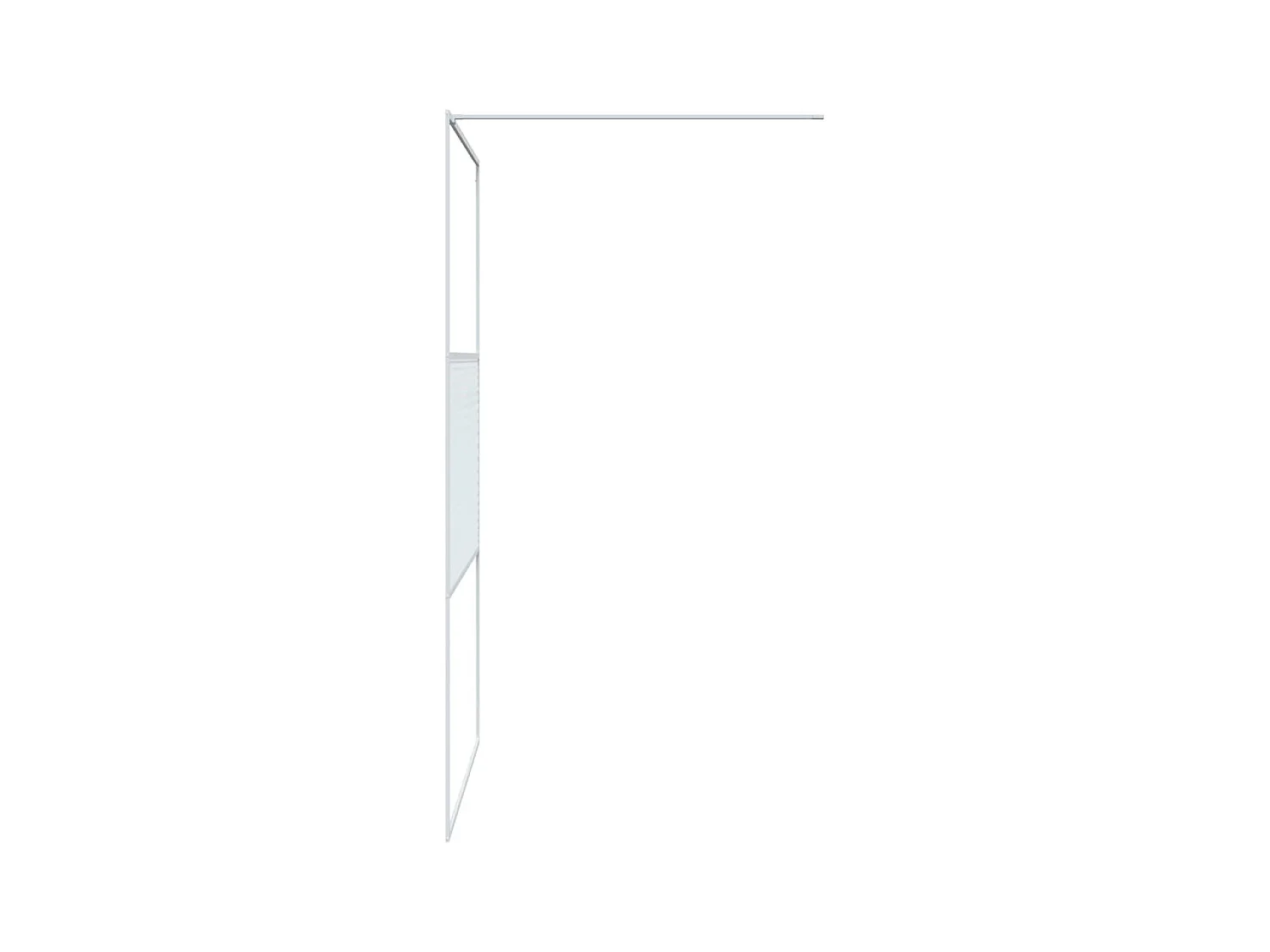 Mampara de ducha vidrio ESG transparente blanco 115x195 cm ES66466