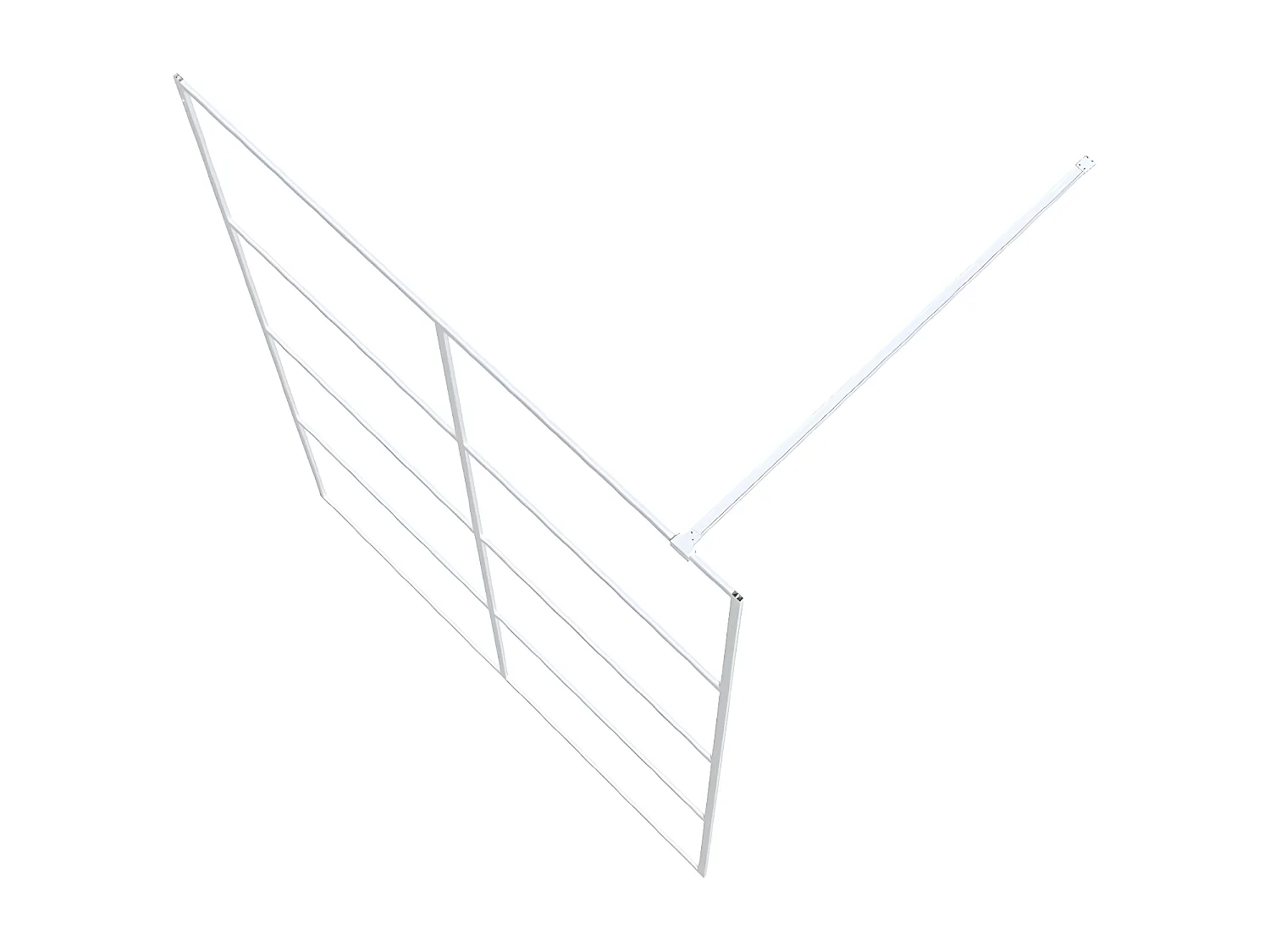 Divisória de chuveiro 140x195 cm vidro transparente ESG branco PT581781