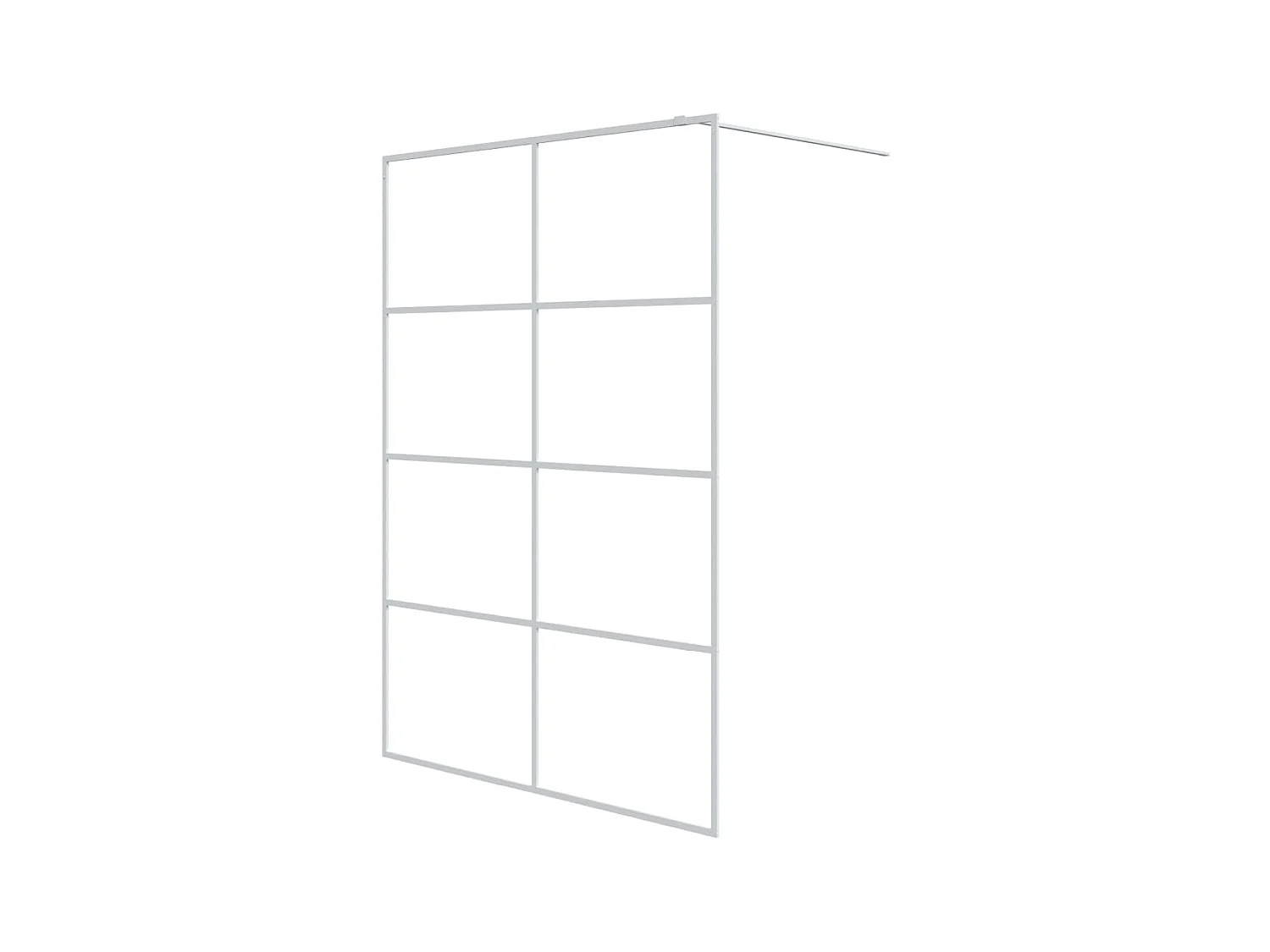 Mampara de ducha vidrio ESG transparente blanco 140x195 cm ES66391