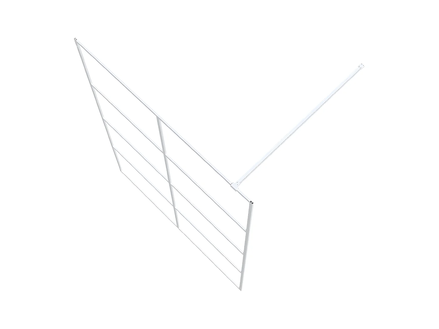 Mampara de ducha vidrio ESG transparente blanco 140x195 cm ES66391