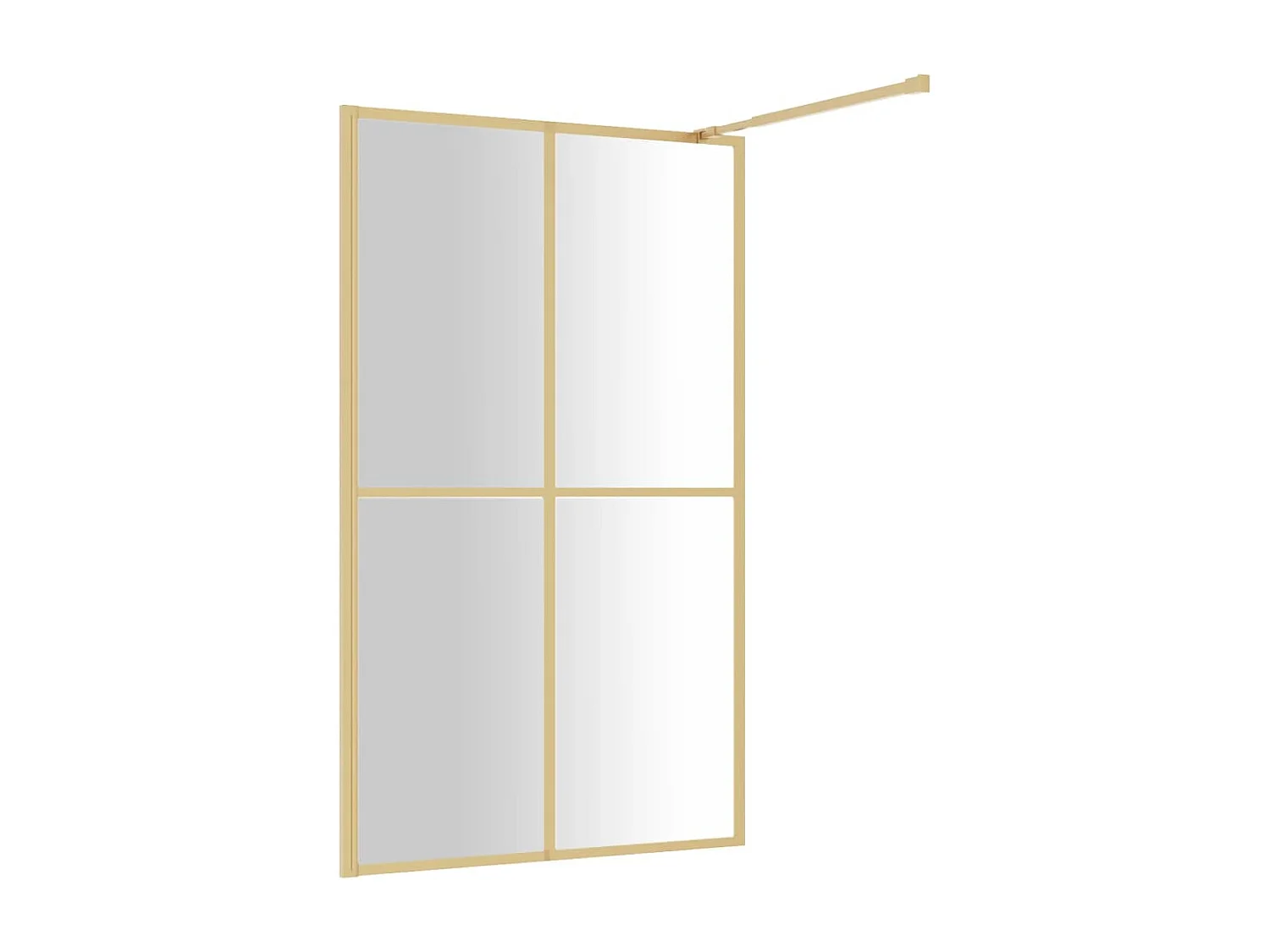 Divisória de chuveiro 118x195 cm vidro transparente ESG dourado PT356009
